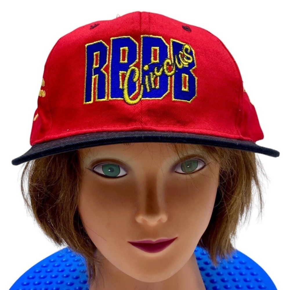 VINTAGE Ringling Bros Hat‎ Cap Snap Back Red Barnum & Bailey Circus Mens 90s